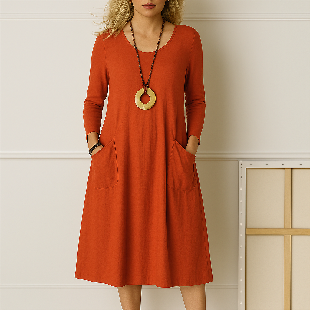 Sophie Manches Longues - Robe Élégante avec Couverture Raffinée du Ventre